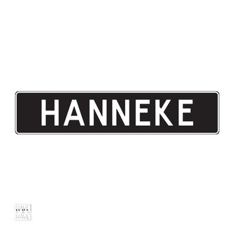 zwart wit naambord