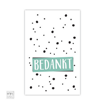 bedankt cadeaukaartje