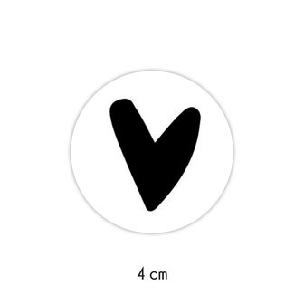 sticker zwart hartje