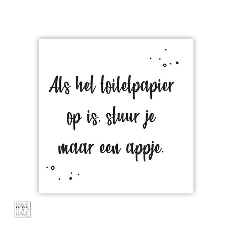 Toiletpapier op is