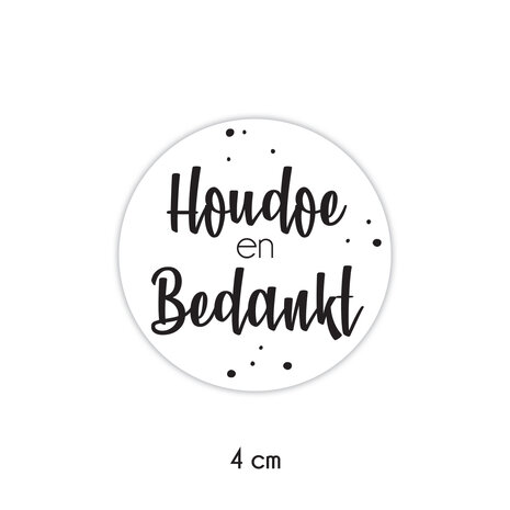 houdoe en bedankt sticker