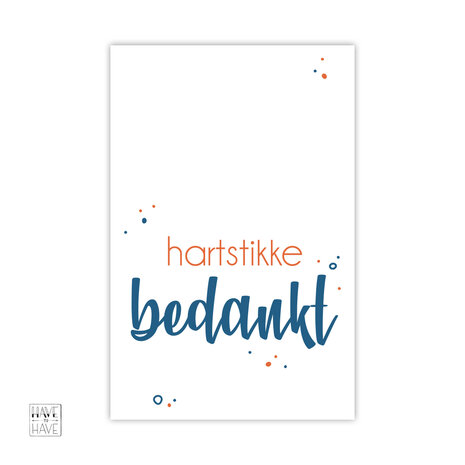 Cadeaukaartje 23 - Hartstikke bedankt