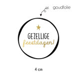 Sticker 4 cm - 10x gezellige feestdagen