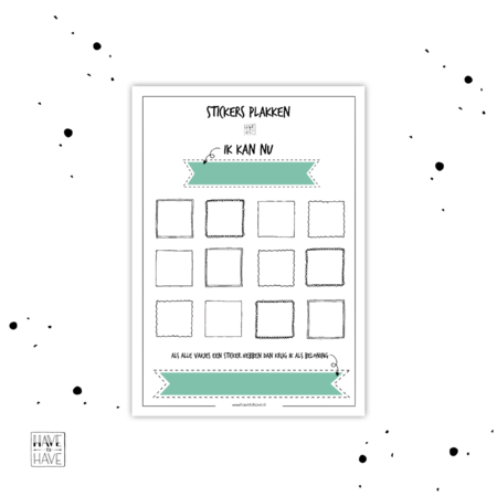 Printable beloningskaart