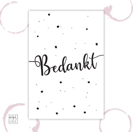 Etiket - bedankt
