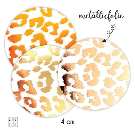 4 cm - 9x Panter wit