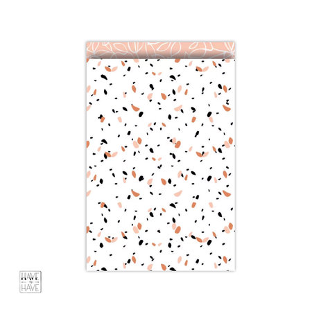 5x Cadeauzakje peach 17 x 25 cm