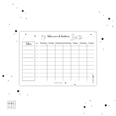 Printable - Taken voor geld