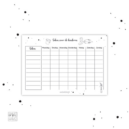 Printable - Taken voor geld