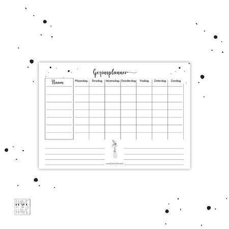 Printable - Gezinsplanner