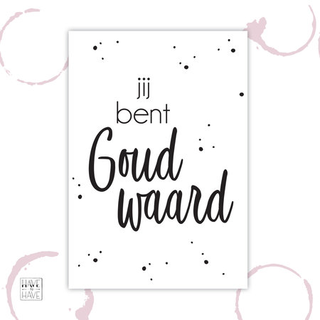 Etiket - Jij bent goud waard