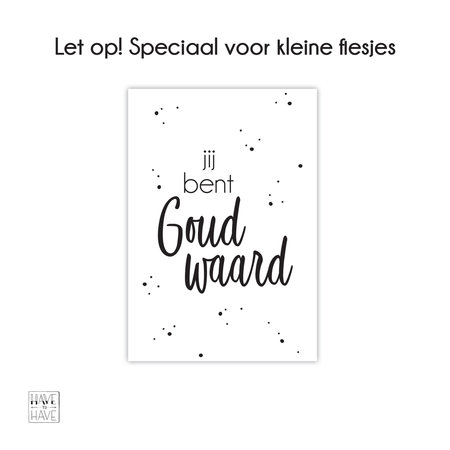 Etiket - Jij bent goud waard mini