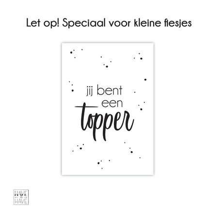 Etiket - Jij bent een topper mini