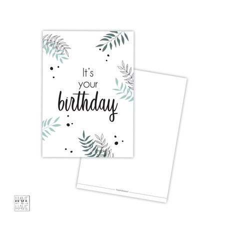 Wenskaart - It's your birthday blad A6
