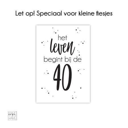 Etiket - het leven begint bij de 40