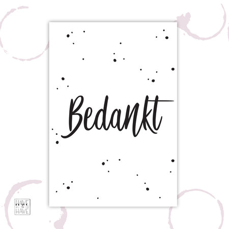 Etiket - Bedankt