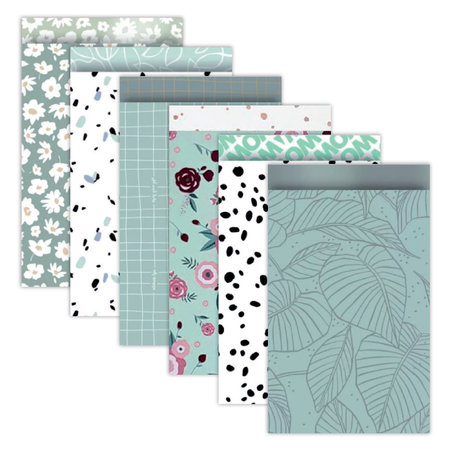 6x mix Cadeauzakjes Mix Mint-blauw M