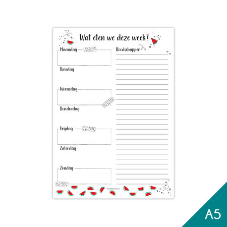 A5 Notitieblok - wat eten we deze week 22