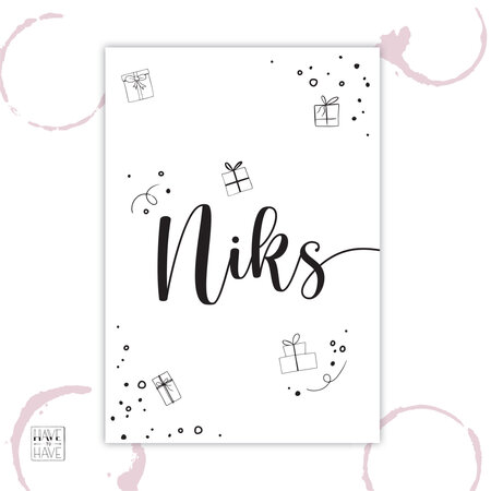 Etiket - Niks cadeau