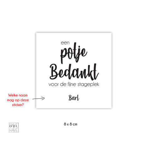 Etiket afscheid stage