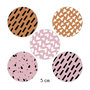 5 cm - 10 stickers roze-oranje