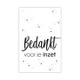 Cadeaukaartje - Bedankt voor je inzet