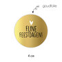 Sticker 4 cm - 10x Fijne feestdagen goud