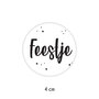 Sticker 4 cm - 10x Feestje 23