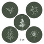 Sticker 5 cm - 10x kerst divers groen